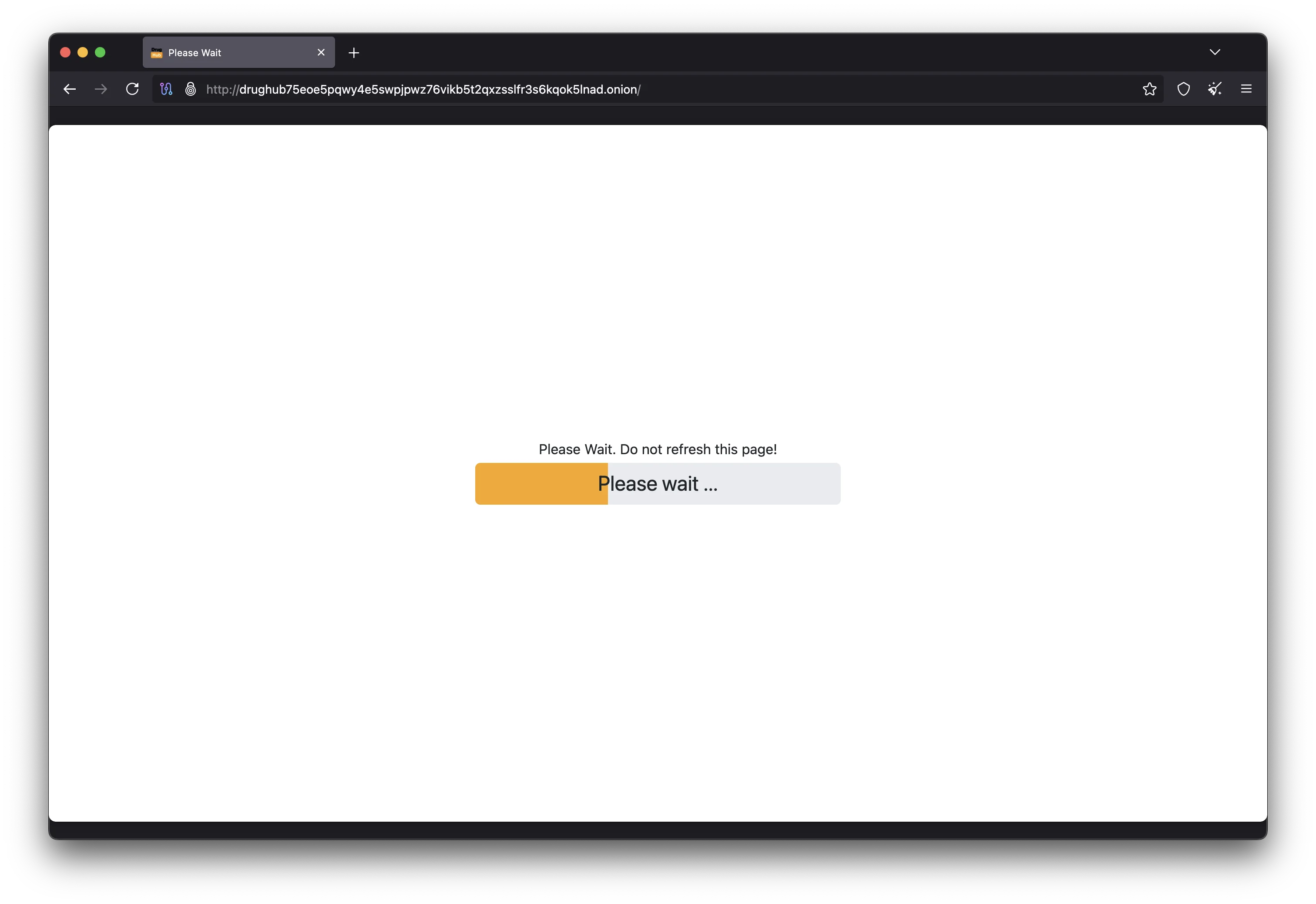 DrugHub Market homepage showing the secure login interface and marketplace dashboard for new users